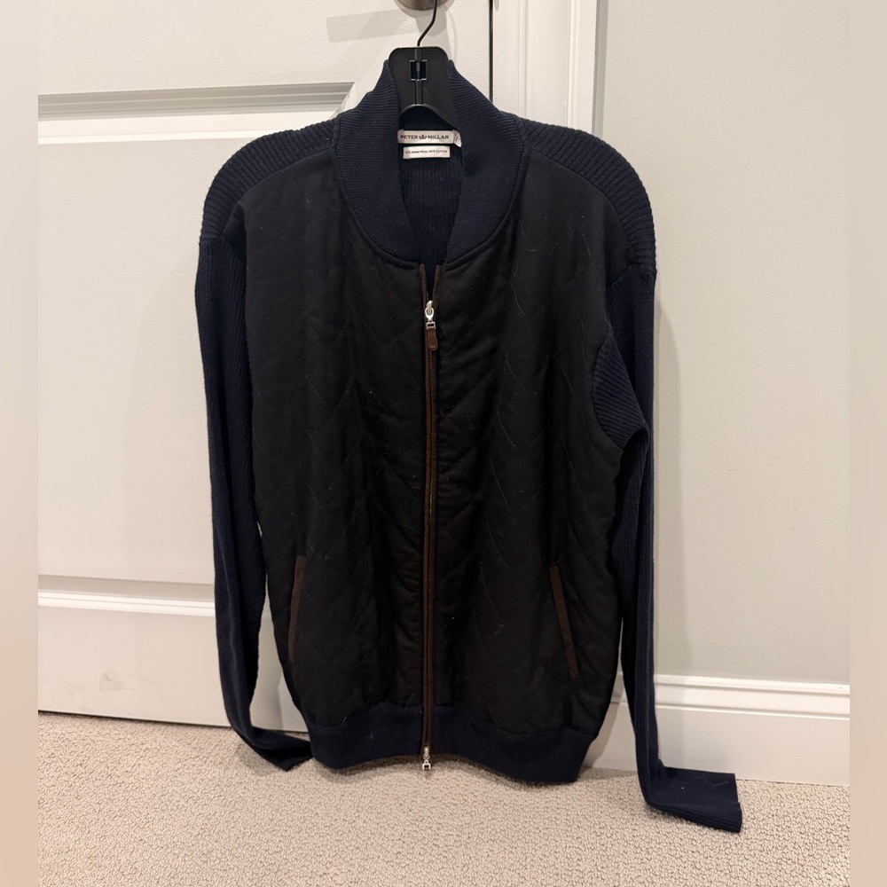 Peter Millar Black and Navy Bomber Jacket